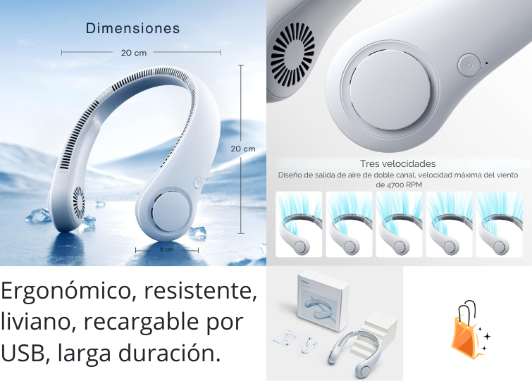 Ventilador cuello portatil