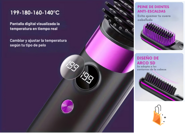 Alisador Inalámbrico - Anti Frizz